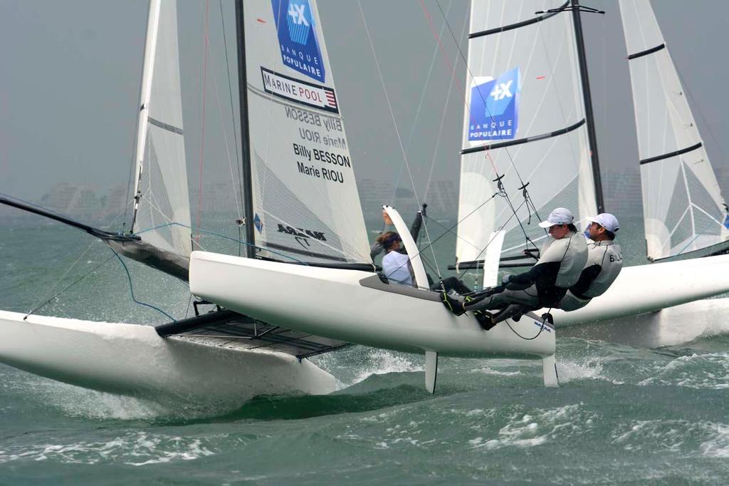 2014 Nacra 17 European Championship - Day 1, Billy Besson and Marie Riou © Antoine Beysens